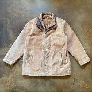 VTG 90s Britches Distressed Suede Leather Chore Jacket